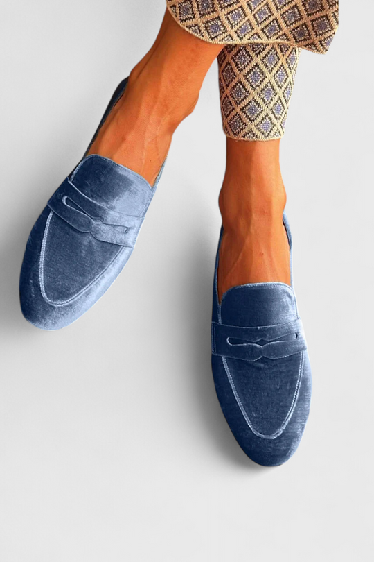Samt-Loafer im Patchwork-Stil EB EB