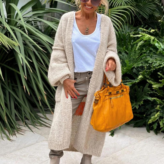 EB | Oversize Strickjacke Mit Love & Peace Motiv