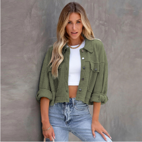 EB | Lässige Kurze Jacke Baumwolle Leicht und Trendy
