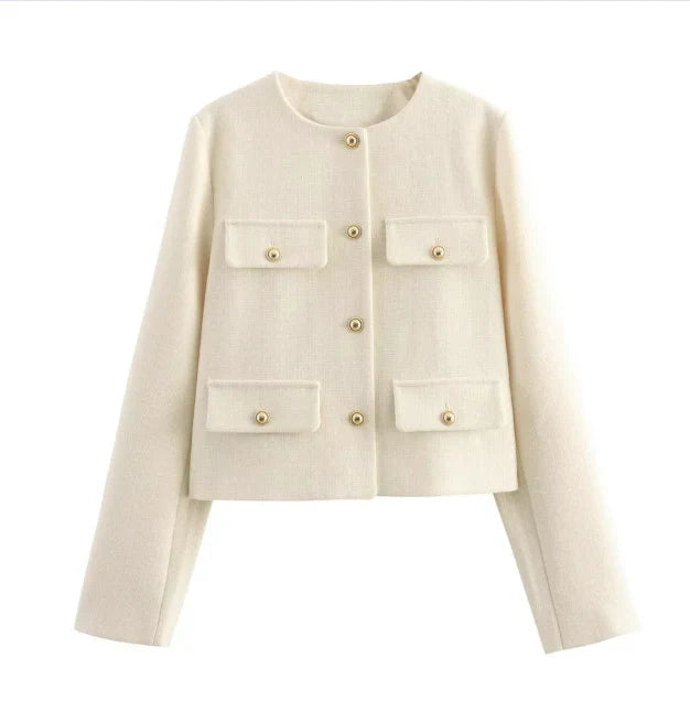 EB | Vintage Blazer mit Langen Ärmeln für Frauen