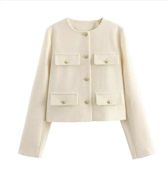 EB | Vintage Blazer mit Langen Ärmeln für Frauen