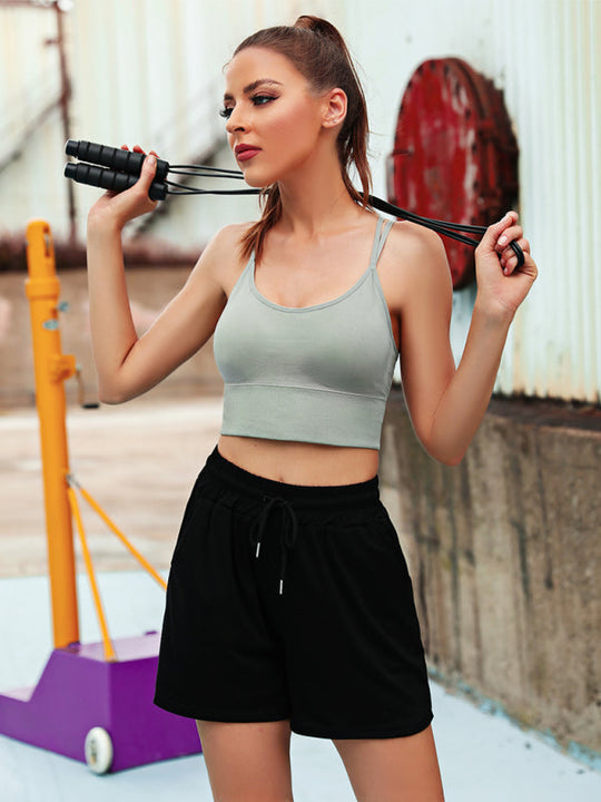 EB | 3Er Pack Damen Sport Bh Gepolstert Crisscross Yoga Bh Nahtlos Mittel Impact Fitness Activewear