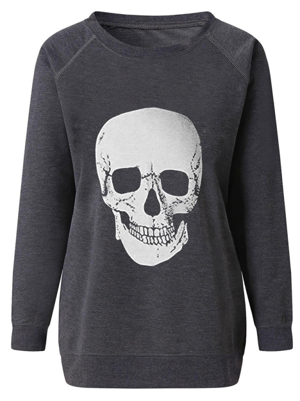 Heidi-Mode | Damen Raglanärmel Lose Halloween-Themen Druckoberteil