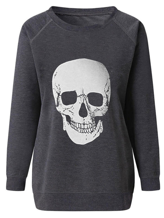 Heidi-Mode | Damen Raglanärmel Lose Halloween-Themen Druckoberteil