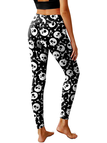 Heidi-Mode | Skull Print Yoga Leggings für Frauen