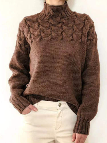 EB | Unifarbener Strick Cashmere Rollkragenpullover Ideal für den Winter