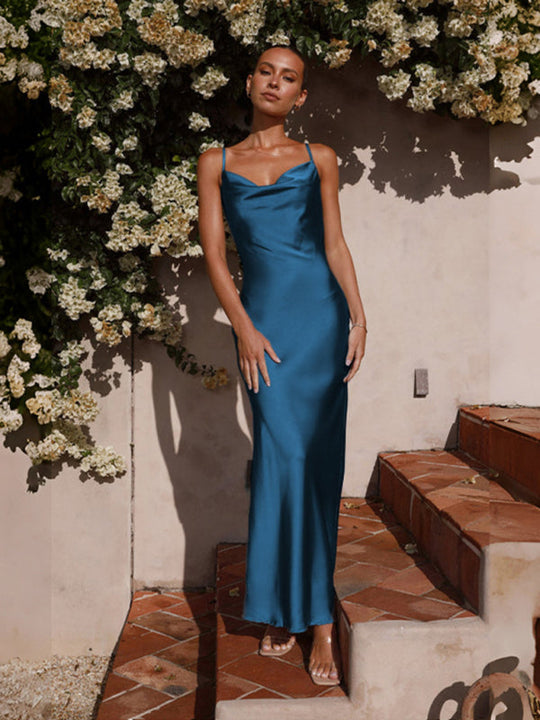 EB | Elegantes Satin-Kleid Für Anlässe Tagsüber Und Abends