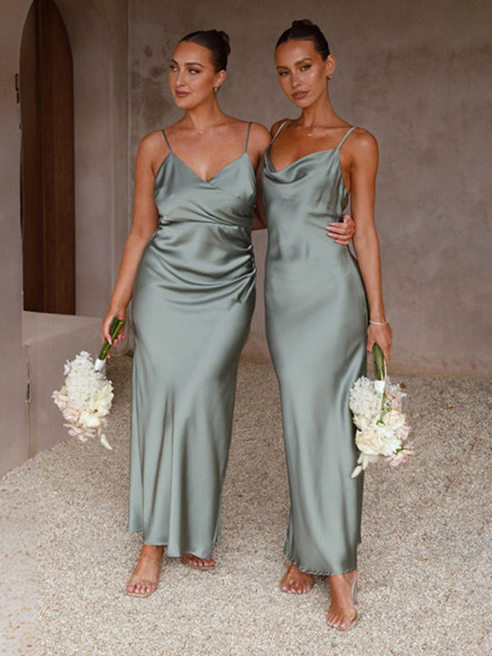 EB | Elegantes Satin-Kleid Für Anlässe Tagsüber Und Abends
