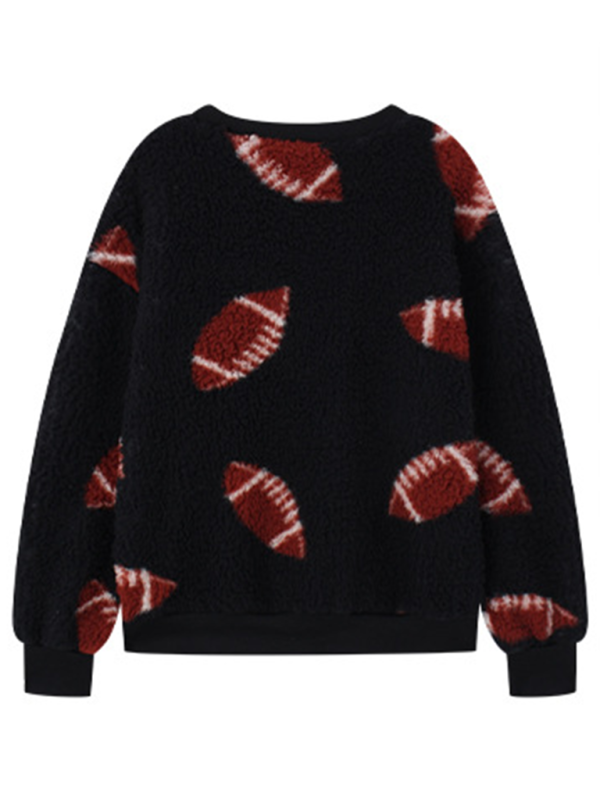 Heidi-Mode | Modisch Locker Halloween Druck Plüsch Locker Pullover Sweatshirt
