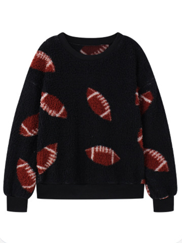 Heidi-Mode | Modisch Locker Halloween Druck Plüsch Locker Pullover Sweatshirt