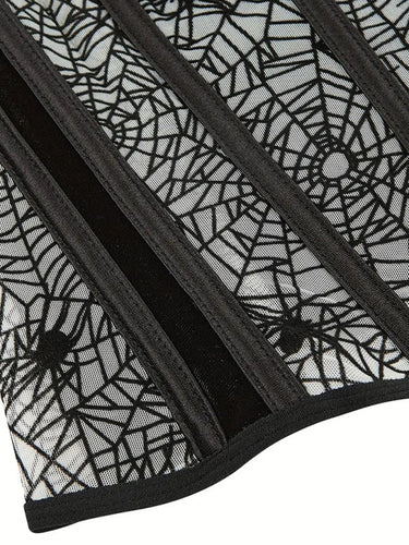Heidi-Mode | Halloween Bauchband Fischknochen Formende Taillenband Spider Flocking Bedrucktes Formendes Taillenband