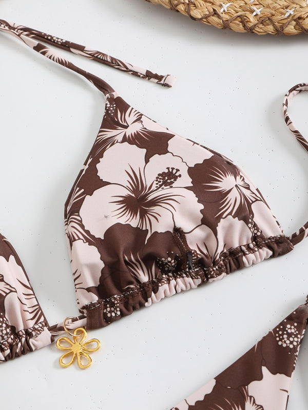 EB | Blumenmuster Halterneck-Bikini