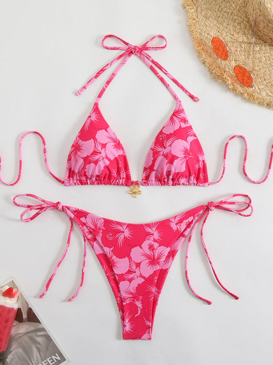 EB | Blumenmuster Halterneck-Bikini