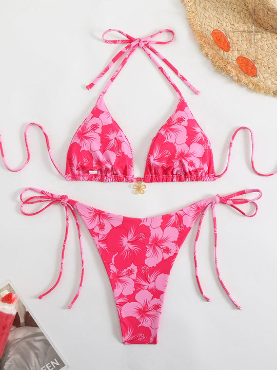 EB | Blumenmuster Halterneck-Bikini