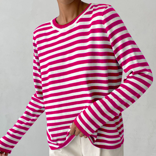 EB | Elegantes Gestreiftes T-Shirt Leichter Stoff