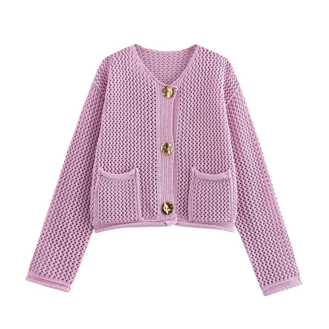 EB | Strickjacke mit Goldenen Knöpfen Perfekt für Den Herbst