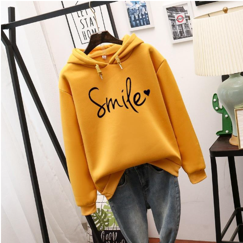 EB | Hoodie mit Druck Baumwollmischung Lässiger Stil