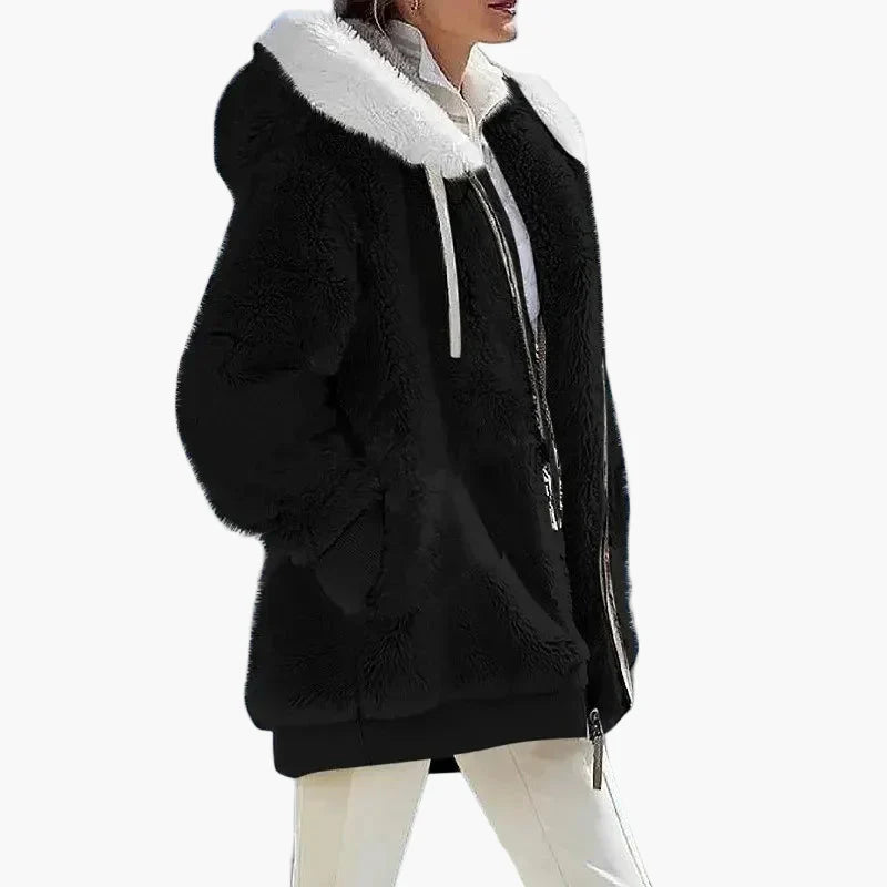 EB | Winter Kapuzenjacke Im Streifen-Design - Modische Freizeitjacke für Kalte Tage