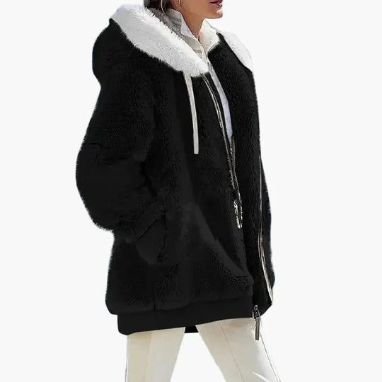 EB | Winter Kapuzenjacke Im Streifen-Design - Modische Freizeitjacke für Kalte Tage