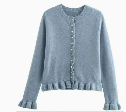 EB - Schicker Herbst-Cardigan mit Rüschen für Frauen