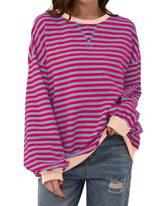 EB | Lässiges Gestreiftes Sweatshirt Weich und Stilvoll Perfekt für Entspannte Tage