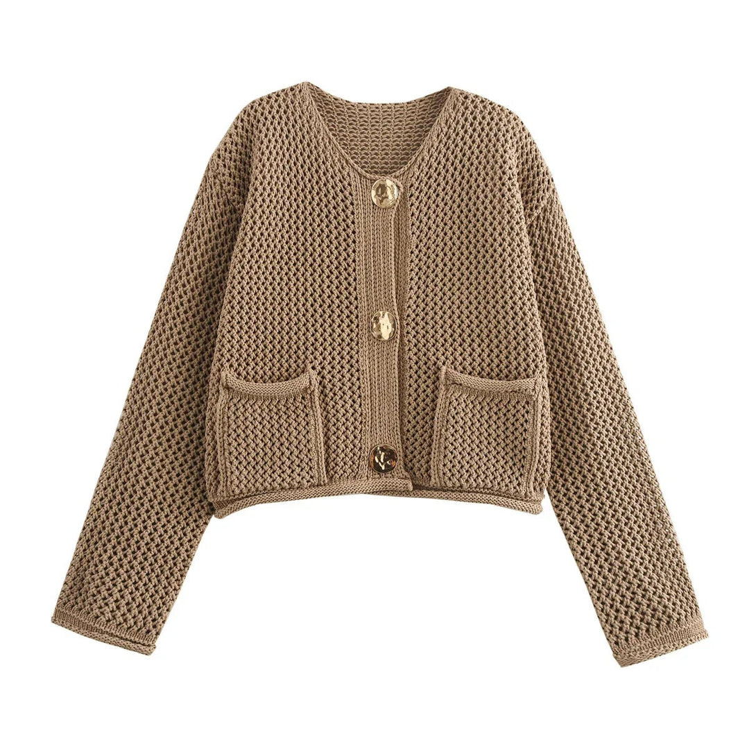 EB | Strickjacke mit Goldenen Knöpfen Perfekt für Den Herbst