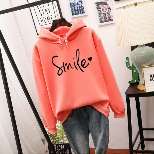 EB | Hoodie mit Druck Baumwollmischung Lässiger Stil