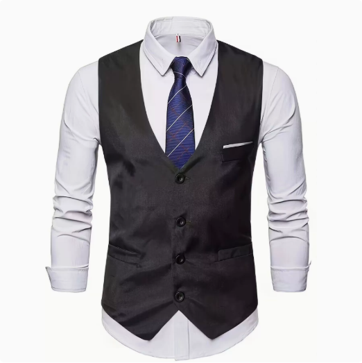 Herren elegante Anzugweste mit praktischen Taschen und modischem Design EB