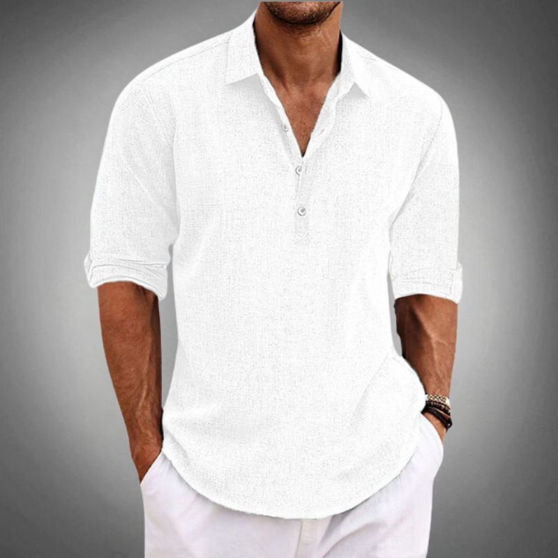EB | Herren Langarm-Poloshirt mit Knopfleiste