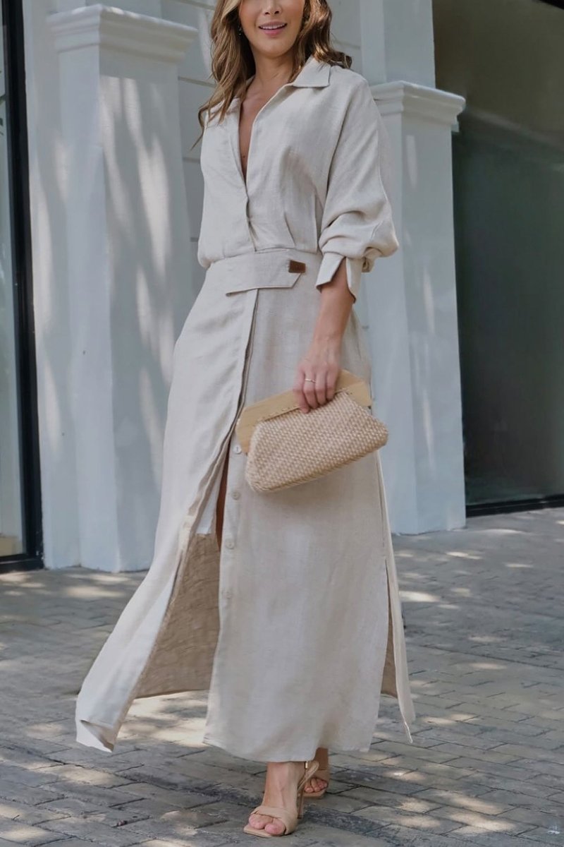 EB | Klassisches Leinen-Maxi-Kleid