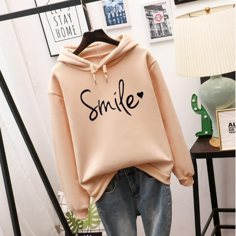EB | Hoodie mit Druck Baumwollmischung Lässiger Stil
