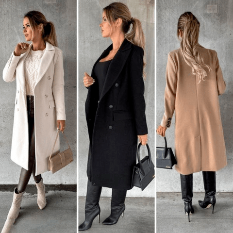 EB | Langer Mantel Eleganter Moderner Stil Ideal für den Herbst