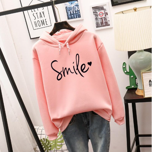 EB | Hoodie mit Druck Baumwollmischung Lässiger Stil
