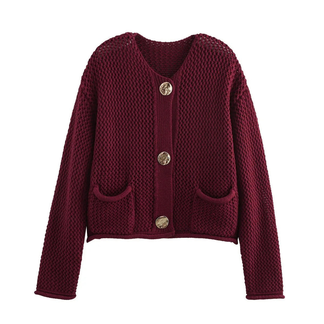 EB | Strickjacke mit Goldenen Knöpfen Perfekt für Den Herbst