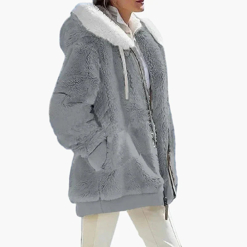 EB | Winter Kapuzenjacke Im Streifen-Design - Modische Freizeitjacke für Kalte Tage