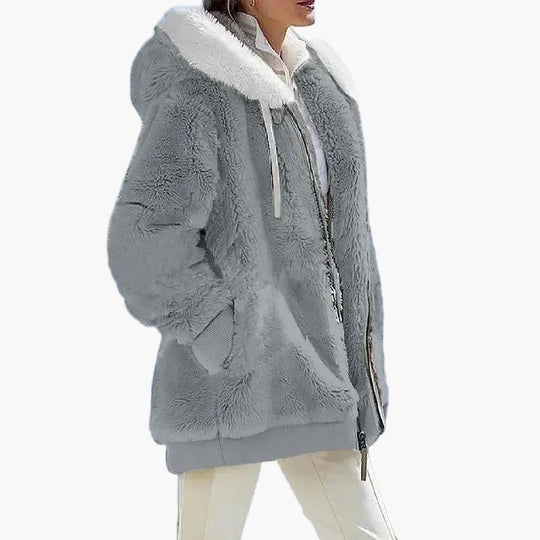 EB | Winter Kapuzenjacke Im Streifen-Design - Modische Freizeitjacke für Kalte Tage