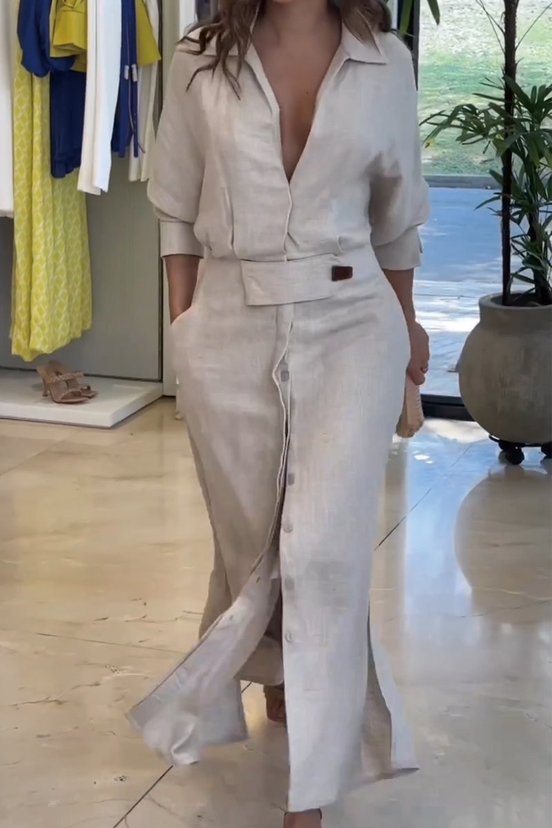 EB | Klassisches Leinen-Maxi-Kleid
