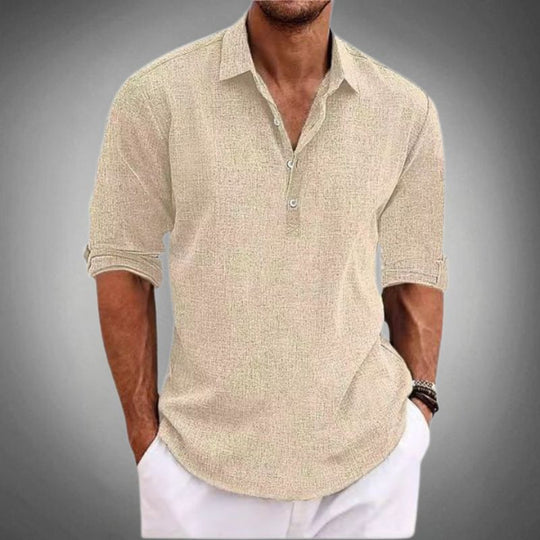 EB | Herren Langarm-Poloshirt mit Knopfleiste
