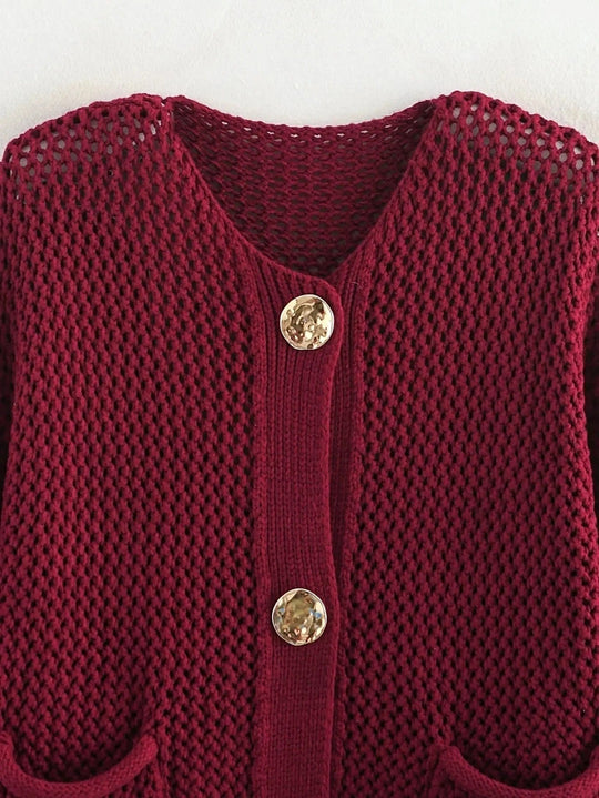 EB | Strickjacke mit Goldenen Knöpfen Perfekt für Den Herbst