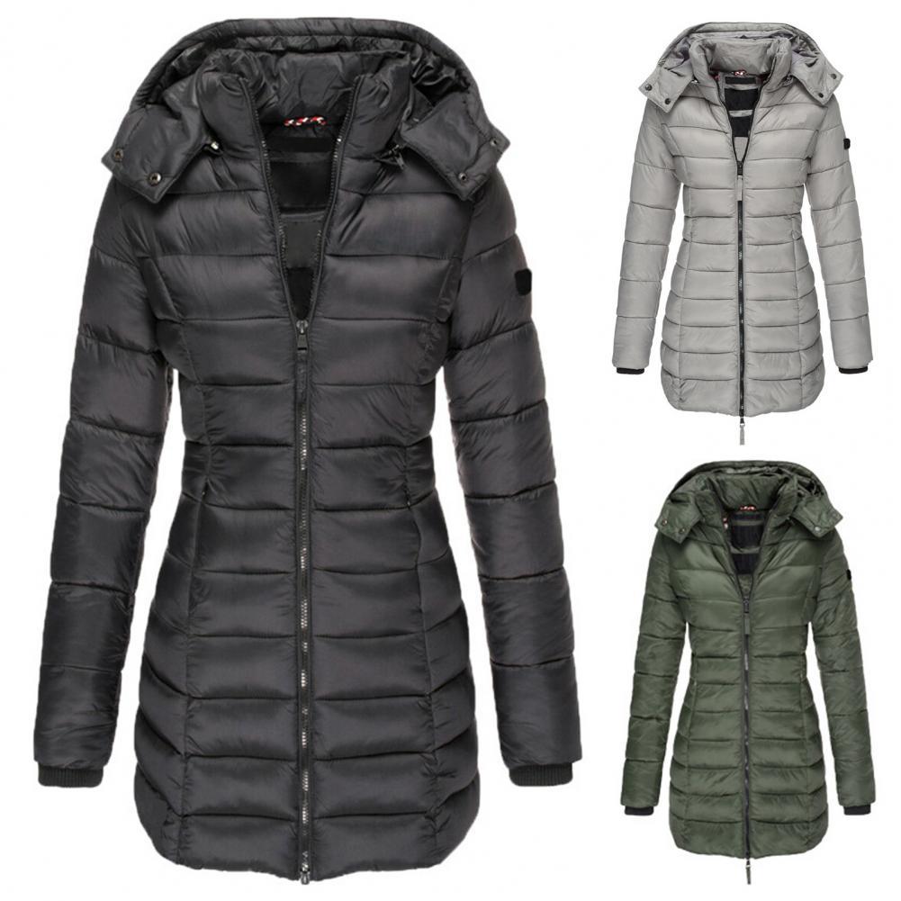 EB | Warme Slimfit Winterjacke mit Kapuze Damen Winterjacke Regular Fit Belle Couture Essential Wärme