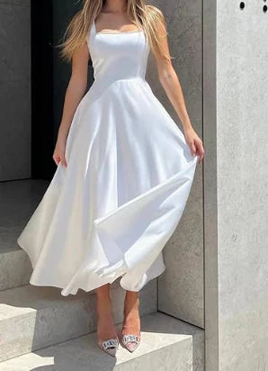 EB | Modernes Ärmelloses Maxikleid mit Hoher Taille für Frauen