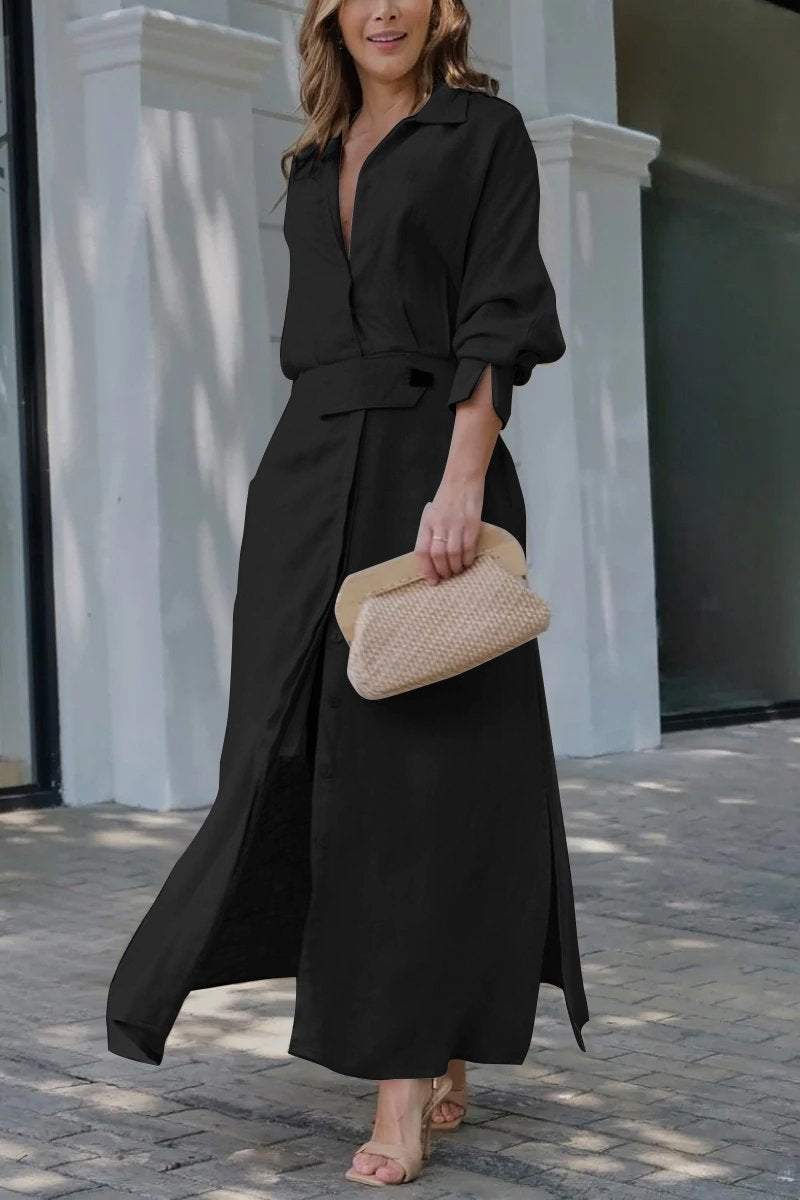 EB | Klassisches Leinen-Maxi-Kleid