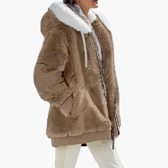 EB | Winter Kapuzenjacke Im Streifen-Design - Modische Freizeitjacke für Kalte Tage
