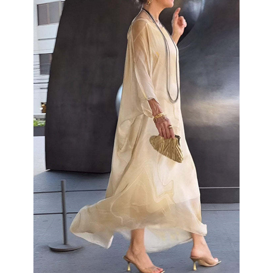 EB | Chiffon-Kleid mit Marmorprint