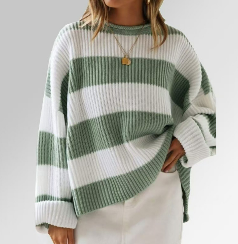 EB | Leicht gestreifter Strickpullover Ideal für den Winter
