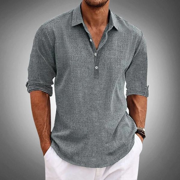 EB | Herren Langarm-Poloshirt mit Knopfleiste