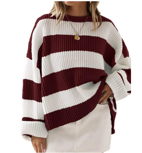 EB | Leicht gestreifter Strickpullover Ideal für den Winter