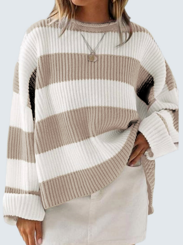 EB | Leicht gestreifter Strickpullover Ideal für den Winter