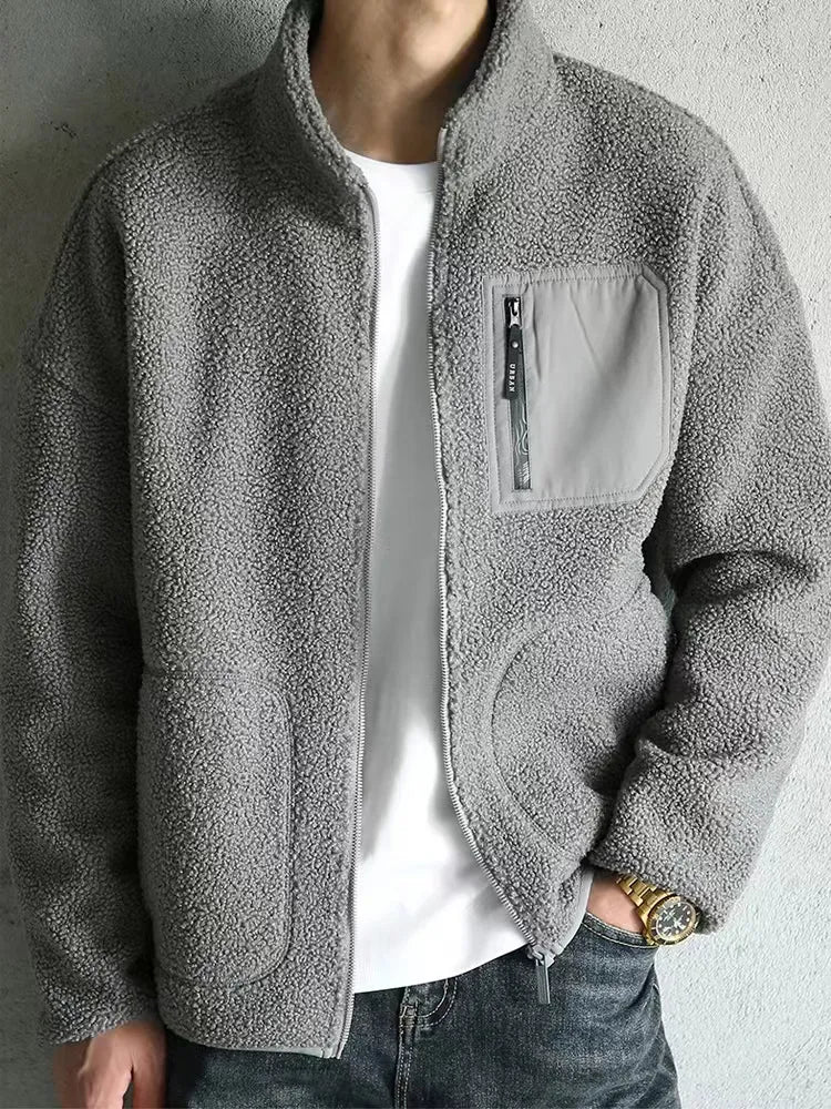 EB | Herren Zip-Up Jacke - Hoher Kragen mit mehreren Taschen