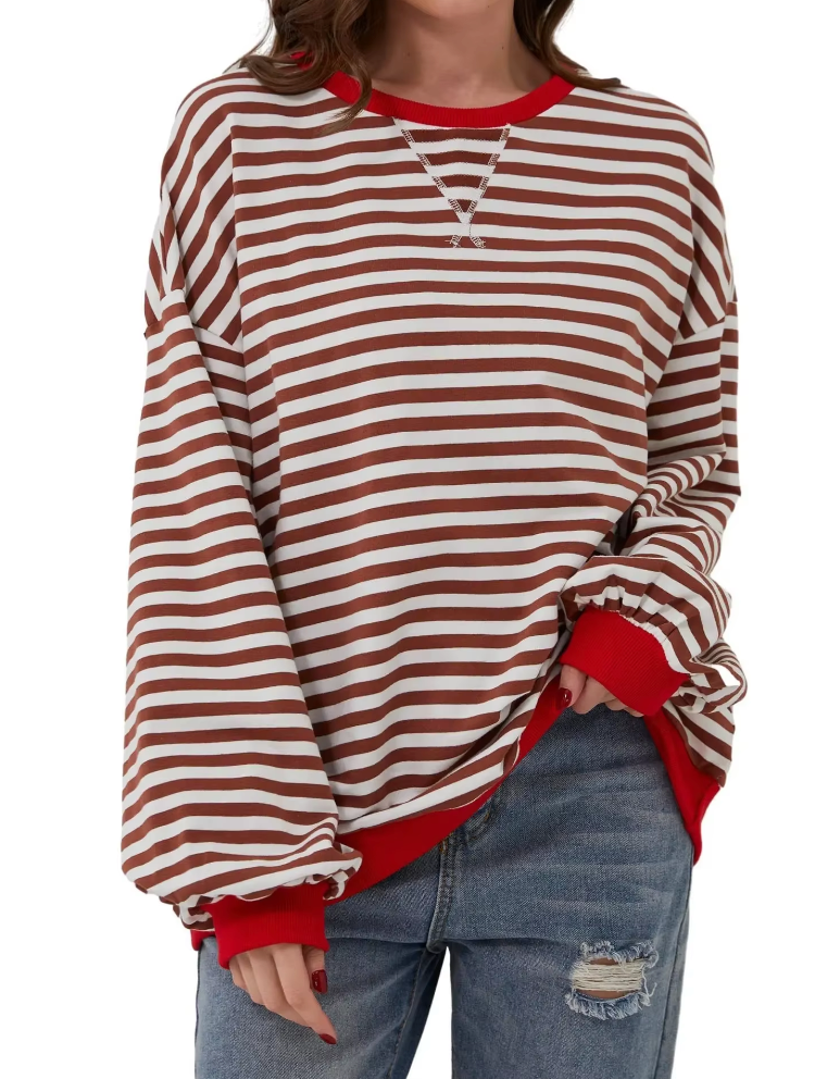 EB | Lässiges Gestreiftes Sweatshirt Weich und Stilvoll Perfekt für Entspannte Tage